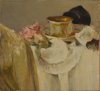 1950-1960 ca. - Natura morta con tazza, drappi e fiori